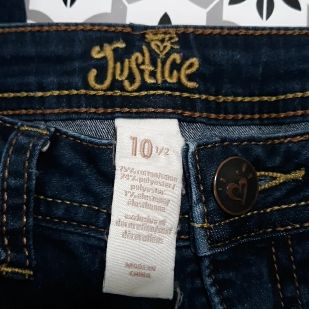 Justice 10 1/2 denim jeans great condition